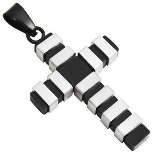 Nowoczesna zawieszka czarny krzyżyk