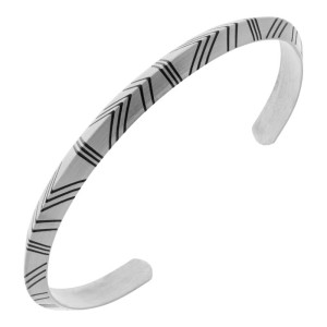 Bransoletka męska bangla zdobiona grawer stal 316l
