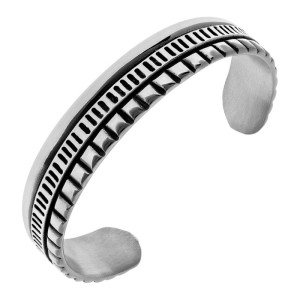 Bransoletka męska bangla sztywna zdobiona stal 316l