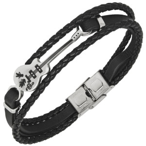 Bransoletka skórzana męska / damska gitara plecionka