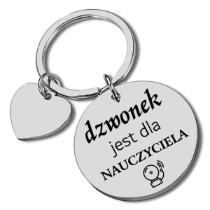 Brelok do kluczy z grawerem serce dla nauczyciela