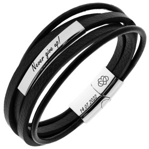 Bransoletka ze skóry męska z grawerem
