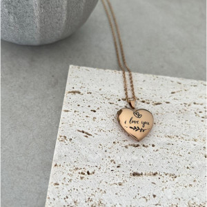 [outlet] naszyjnik z sercem "i love you"