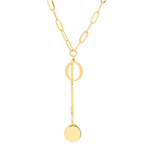 Naszyjnik celebrytka łańcuszek pozłacany literka o