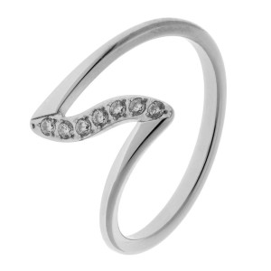 Pierścionek srebrny cyrkonie stal chirurgiczna 316l