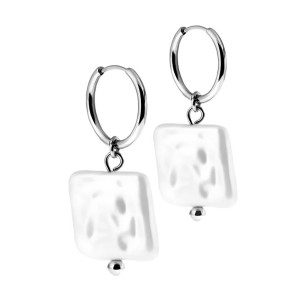 Kolczyki kółka masa perłowa stal 316l