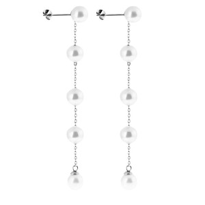 Kolczyki wiszące perełki perły stal 316l