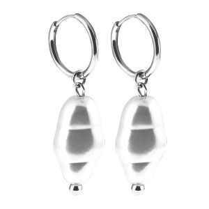 Kolczyki kółka masa perłowa perły