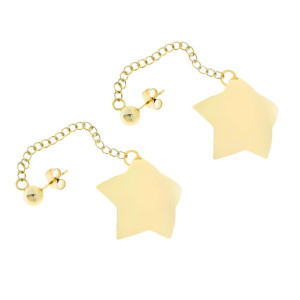 Kolczyki wiszące gwiazdki pozłacane stal 316l