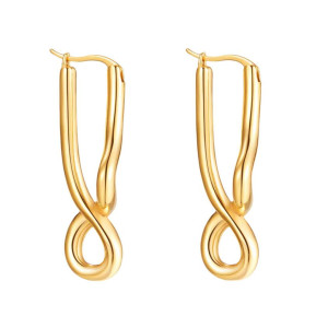 Kolczyki wiszące spirale stal 316l pozłacane