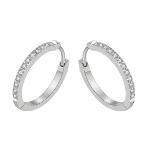 Kolczyki okrągłe kółka cyrkonie srebrna stal 316l