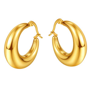 Kolczyki pozłacane dmuchane koła stal 316l