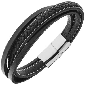 Bransoletka skórzana męska / damska plecionka paski