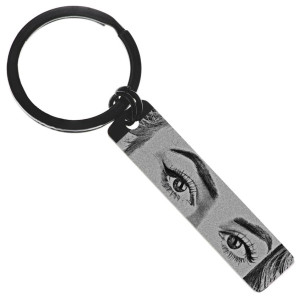 Brelok z oczami grawer oczu męski czarny stal chirurgiczna