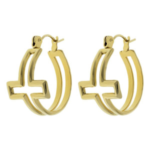 Kolczyki stalowe kółka krzyże zatrzaskowe 316l