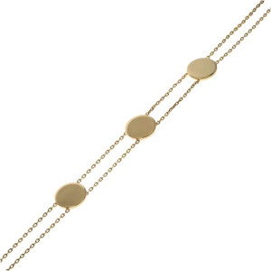 Bransoletka na nogę kostkę podwójna blaszki ankier