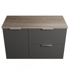 IO Modular Set 100 Grafit Szafka podumywalkowa z blatem, biały połysk, 100,4x46,4x62,2 cm