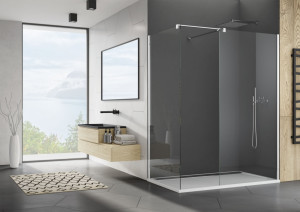 IÖ Eno Chrome Concept Walk-In Kabina prysznicowa:Ścianka prysznicowa, wolnostojąca, chrom połysk 90x200 cm + 140x200 cm