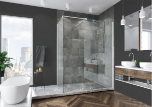 IÖ Eno White Concept Walk-In Kabina prysznicowa:Ścianka prysznicowa, wolnostojąca, biały mat 90x200 cm + 140x200 cm
