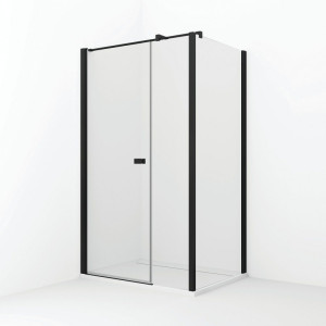 IÖ FORSA FOR3114000607+FORT308000607 Kabina prysznicowa narożna, czarny mat 140x80x200cm