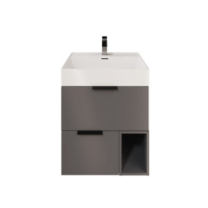 IÖ Modular SET1 Grafit Szafka modułowa wisząca 59.4x45.5x60cm, grafit mat + umywalka 60.5x46.5cm