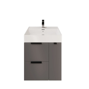 IÖ Modular SET2A Grafit Szafka modułowa wisząca 59.4x45.5x60cm, grafit mat + umywalka 60.5x46.5cm