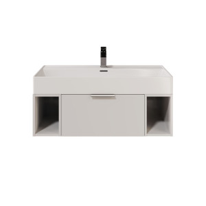 IÖ Modular SET15 Biały Szafka modułowa wisząca 99.8x45.5x30cm, biały połysk + umywalka 100.4x46.5cm