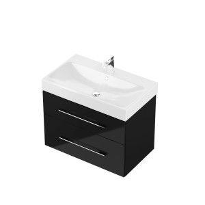 IO Armadio AZSD.80.2 + Iseo AZUMISE.1078.01.126 Szafka podumywalkowa antracyt 80cm + umywalka z powłoką Clean Plus+