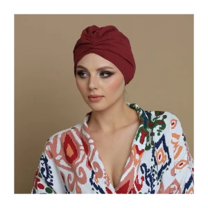 Turban bawełniany bordo marsala.