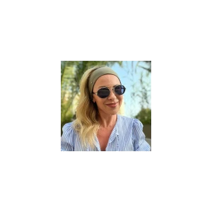 Szeroka elastyczna opaska damska khaki