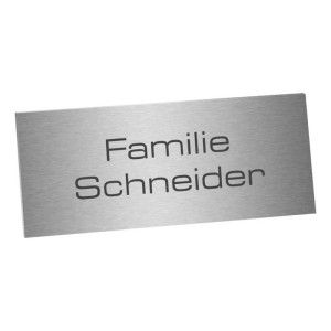 Edelstahlschild 70x25mm Typ 1