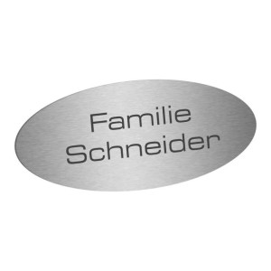 Edelstahlschild 80x35mm oval Typ 1