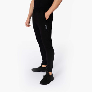 Everyday ️Joggers - Small - Black - Tapered Slim Fit - Premium Cotton & Polyester Blend - Zip Pockets