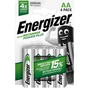 Energizer Recharge Power Plus AA Batteries NiMH 2000mAh HR6 4Pack