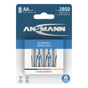 Ansmann Rechargeable AA Batteries NiMH 2850mAh Pack of 4
