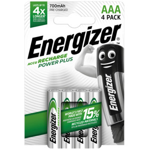 Energizer Rechargeable AAA Batteries NiMH 700mAh HR03 4Pack