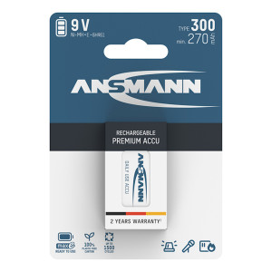 Ansmann Maxe 9V Rechargeable Battery 300mAh NiMH 1Pack