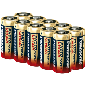 10 x Panasonic CR123A Lithium Batteries 3V CR123