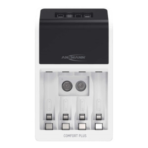 Ansmann Comfort Plus LCD Battery Charger for AA AAA 9V
