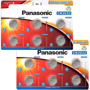 Panasonic CR2032 3V Lithium Battery 2032 Pack of 12