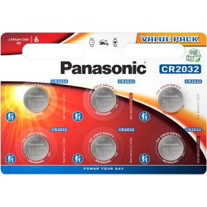 Panasonic CR2032 3V Lithium Batteries 2032 6-Pack