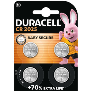 4 x Duracell CR2025 Batteries 3V Lithium Coin Cells DL2025