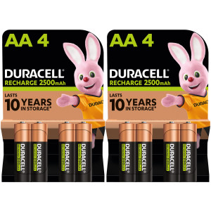 Duracell Rechargeable AA 2500mAh Batteries   Pack of 8