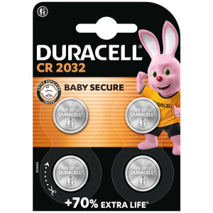 Duracell CR2032 Batteries 3V Lithium Coin Cells DL2032 - 4 Pack