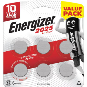 Energizer CR2025 Lithium Batteries   6-Pack