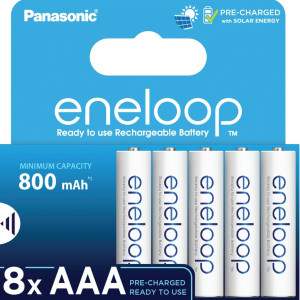 Panasonic Eneloop AAA 800mAh Rechargeable Batteries   8 Pack