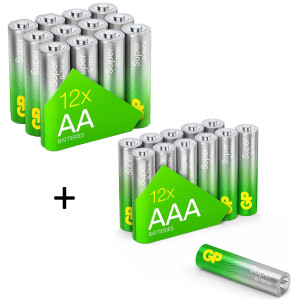 GP Batteries GP Special Offer Pack of 12xAA + 12xAAA Batteries