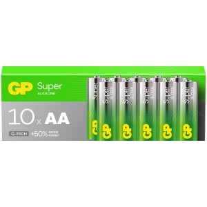 GP Batteries GP Super G-Tech AA Alkaline Batteries LR6 15A   Box of 10