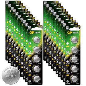 GP Batteries Box of 100   GP CR2032 Lithium Coin Cell Batteries