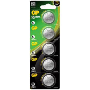 GP Batteries GP CR2450 3V Lithium Batteries CR2450-C5 5-Pack
